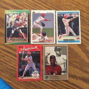St Louis Cardinals lot of 5 Ozzie Smith cards